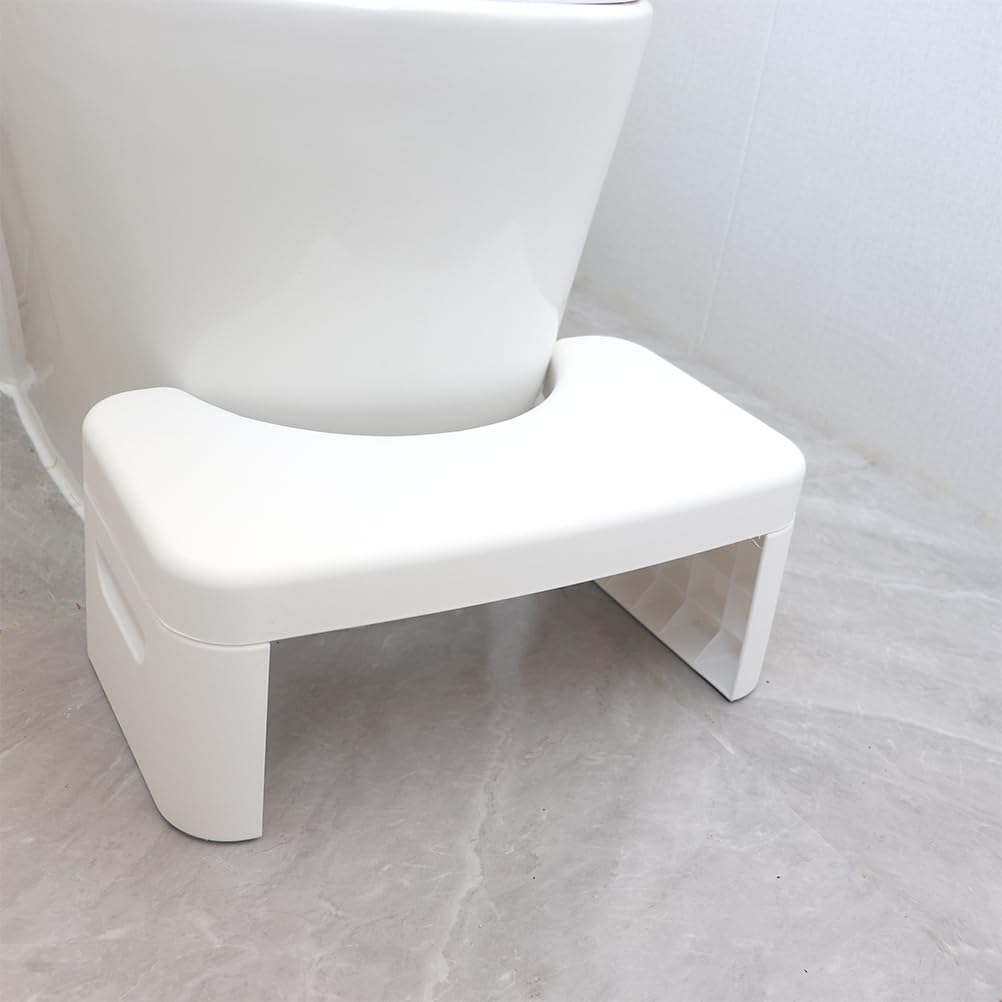 Toilet Stool, Detachable Toilet Stool Portable Step for Home Bathroom, Squatting Toilet Stool, Portable Step for Home Bathroom, Convenient and Compact, Sturdy (7in-White)