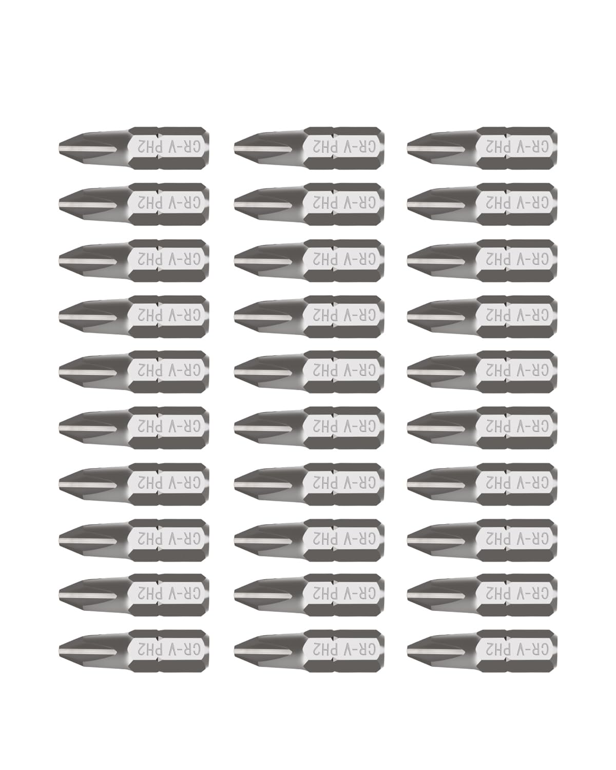 ROTATION 30-Piece Phillips #2 Bit Set PH2, Impact Grade, 1/4-inch Hex Shank, Chrome Vanadium Steel