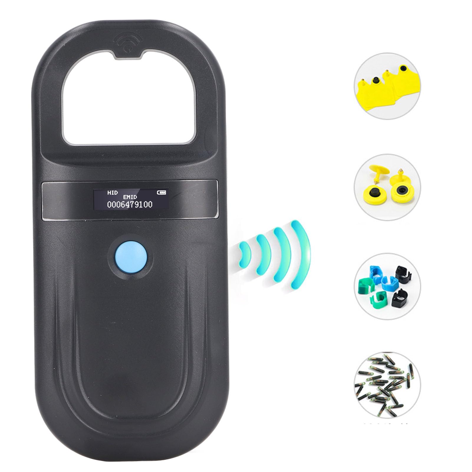 Animal ID Reader, Microchip Reader Scanner, Mini Animal Scanner, 134.2KHz ISO11784 85 FDX B EMID Handheld Pet Tag Chip Scanner USB Charging Built in Buzzer