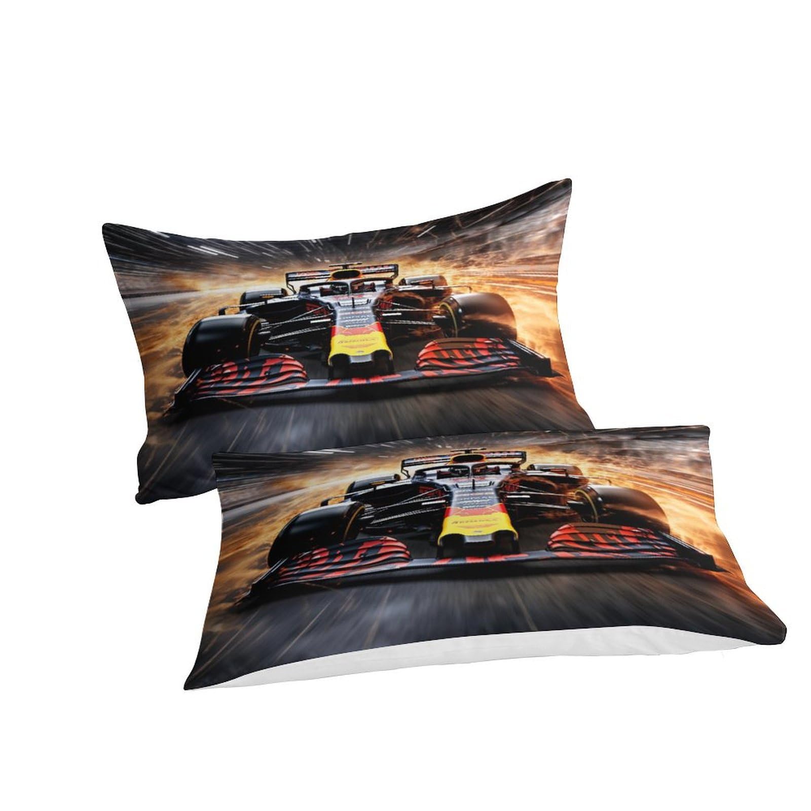 BUKISA Formula-One Racing Bedding Set Finesse Microfiber Sporting Duvet Cover Set Zipper Closure Comforter Cover Ultra Soft Quilt Cover for Girls, Boys and Teens with Pillowcases Twin（173x218cm）