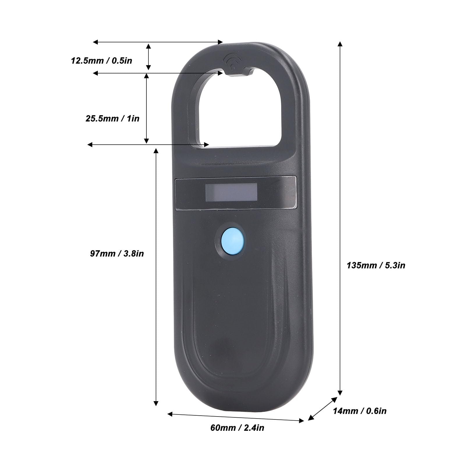 Animal ID Reader, Microchip Reader Scanner, Mini Animal Scanner, 134.2KHz ISO11784 85 FDX B EMID Handheld Pet Tag Chip Scanner USB Charging Built in Buzzer