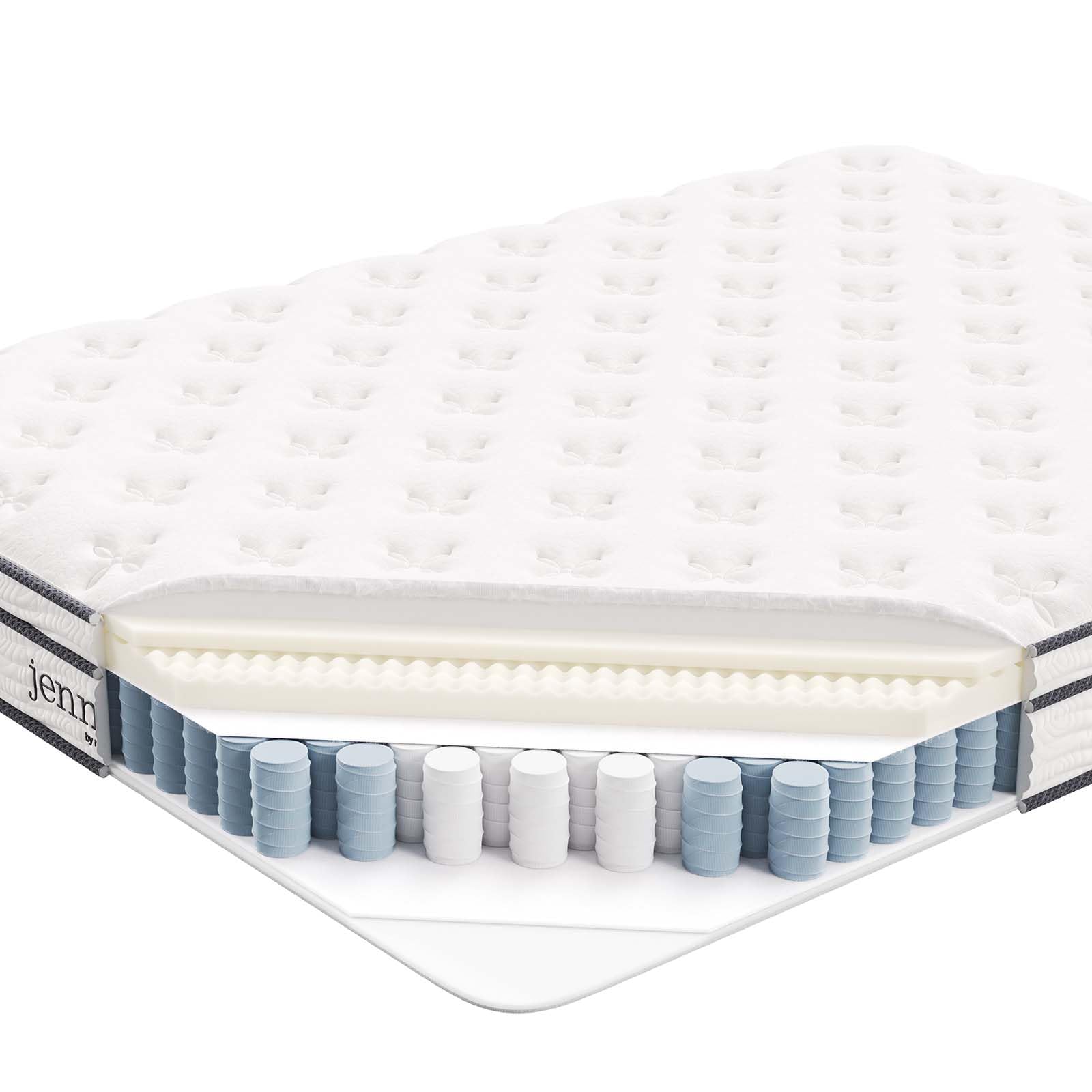 Modway Jenna 6" Innerspring and Foam Queen Mattress in White