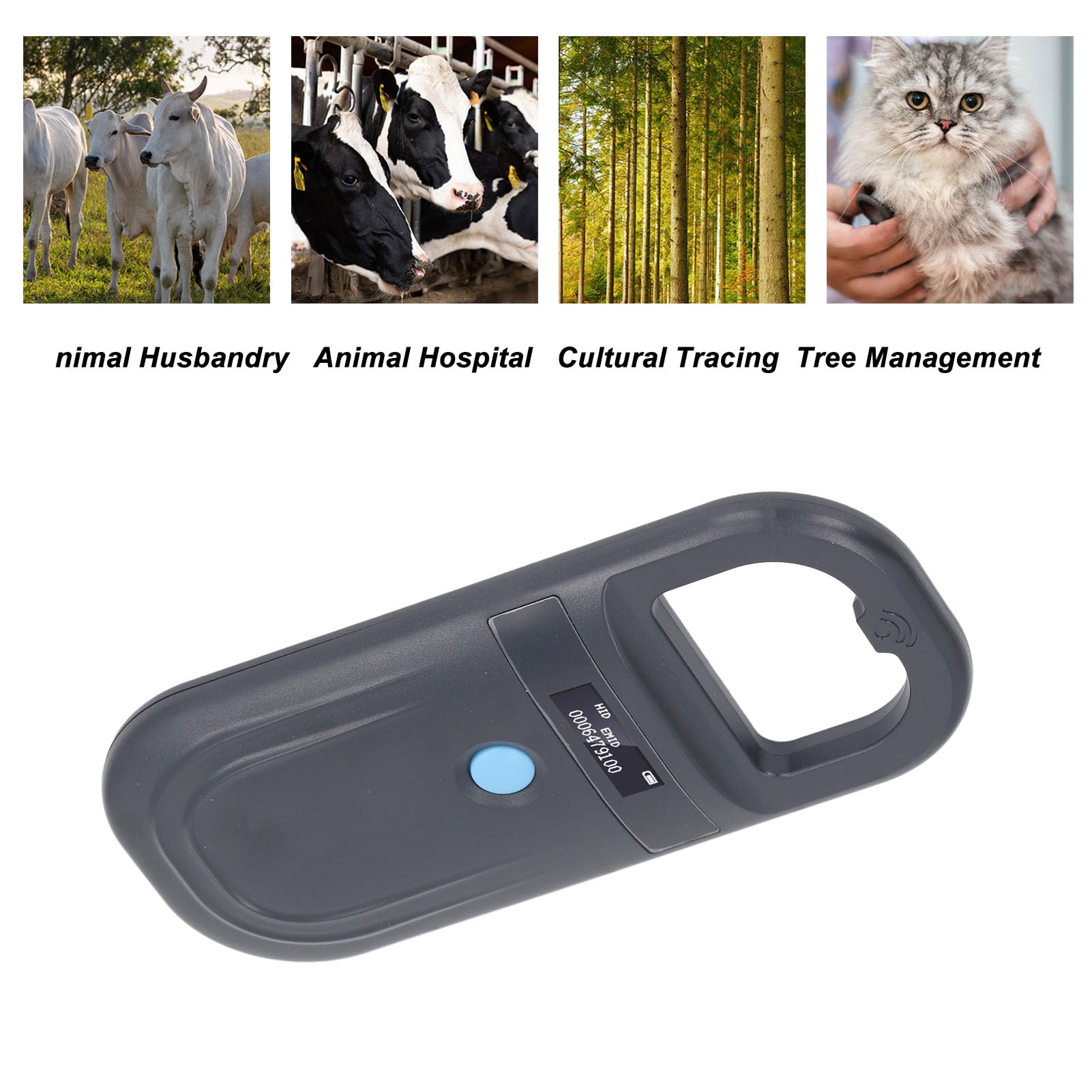 Animal ID Reader, Microchip Reader Scanner, Mini Animal Scanner, 134.2KHz ISO11784 85 FDX B EMID Handheld Pet Tag Chip Scanner USB Charging Built in Buzzer