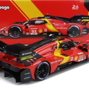 Bburago 2023 Ferrari 499P 3.0L Turbo V6 - Winner Le Mans in 1:18 Scale #18-16301