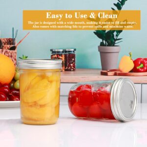 [12 pcs]16 oz Mason Jars,Glass Jars with Lids, Airtight Canning Jars, Wide Mouth Mason Jars. Airtight Container For Jams, Honey, Spices,Pickles, Home Decor,Overnight Oats,Fruit Preserves