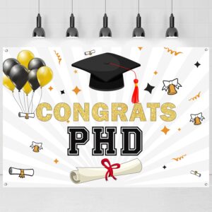 innoru congrats phd backdrop banner, phinally done graduation photography backdrop durable fabric congrats grad banner congratulations graduate graduation party decorations photo booth props 6x4ft