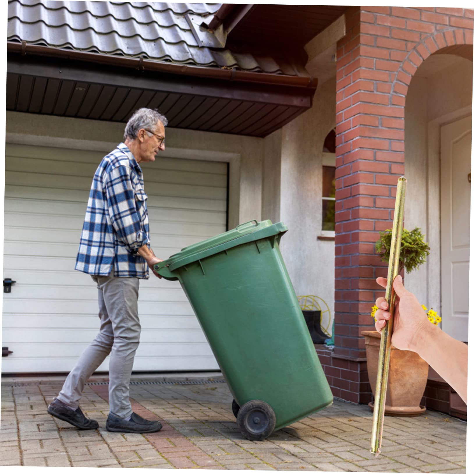 Garneck 1pc Trash Can Spare Parts Trash Can Wheel Shaft Mini Fridge Organizer Trash Bin Trash Can Wheel Rod Chicken Feeder Lathe Tools Drift Punches Rod Poker Chips Cover Steel Garbage Can