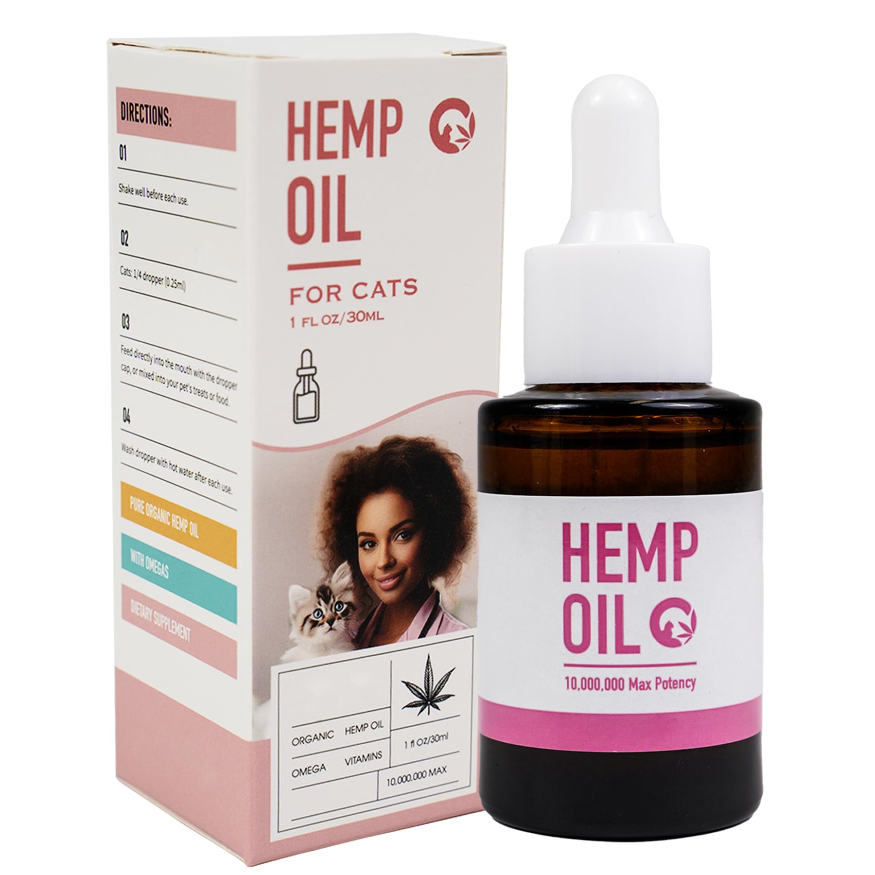 Hemp Oil for Cats - Calm Your Feline Friend with Hemp Oil,Help Pets with Joint Pain,Anti-Inflammatory，Anxiety Stress ，Skin and Coat Health，Cat Calming