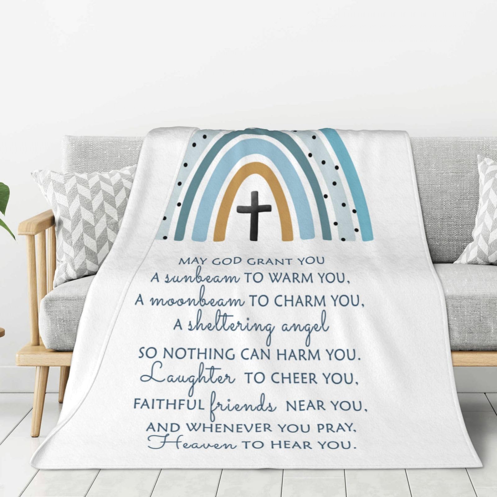 Confirmation Gifts for Teenage Boys, Baptism Gifts for Boys Throw Blanket 60" x 50", Boy First Holy Communion Gifts, Christening Gifts for Boys, Boy Confirmation Gift, Religious Gifts for Teen Boys