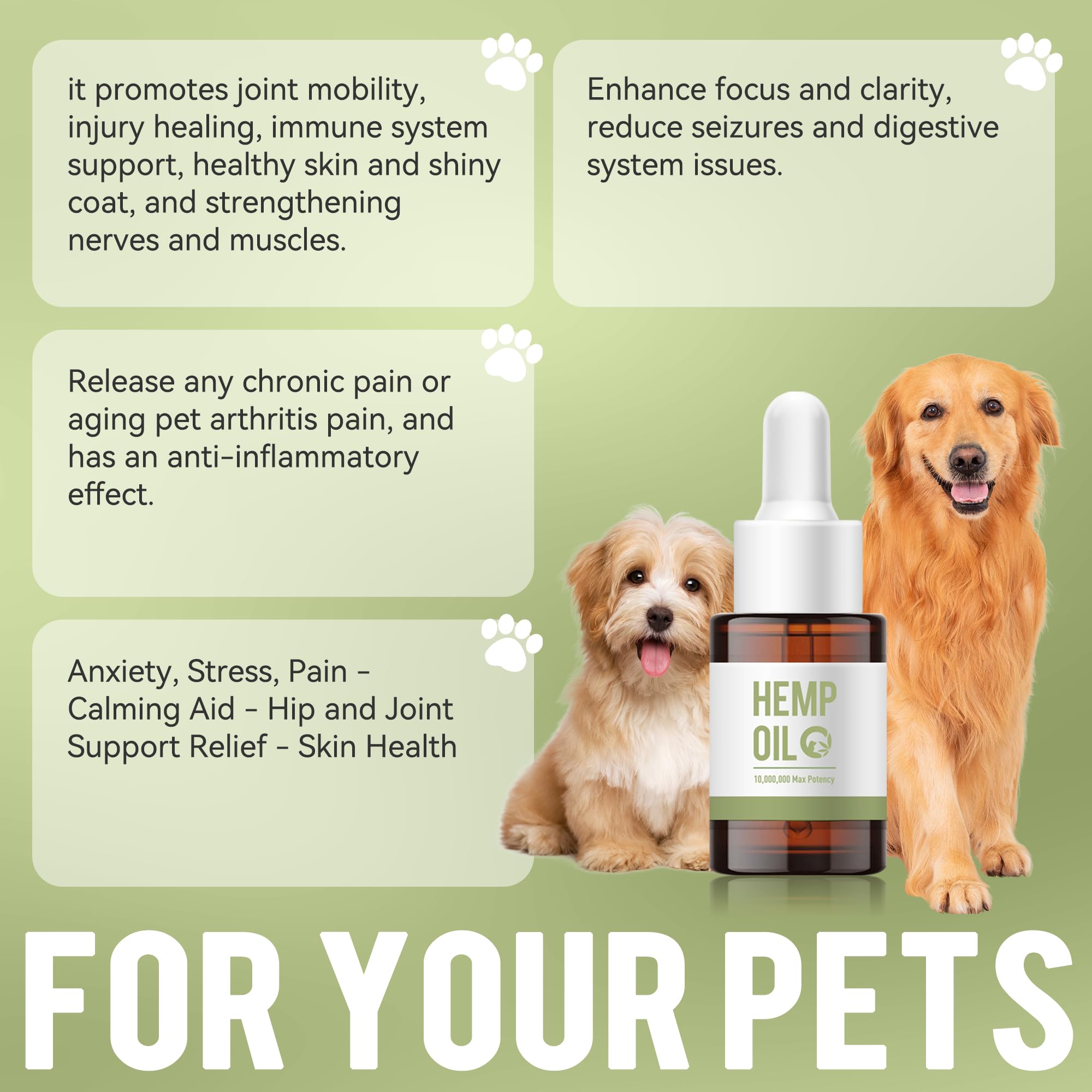 T-RUNHEMP|Hemp Oil for Dogs - Calming You Tailed Friends with Hemp Oil,Help Pets with Joint Pain,Anti-Inflammatory，Anxiety Stress ，Skin and Coat Health，Dog Calming