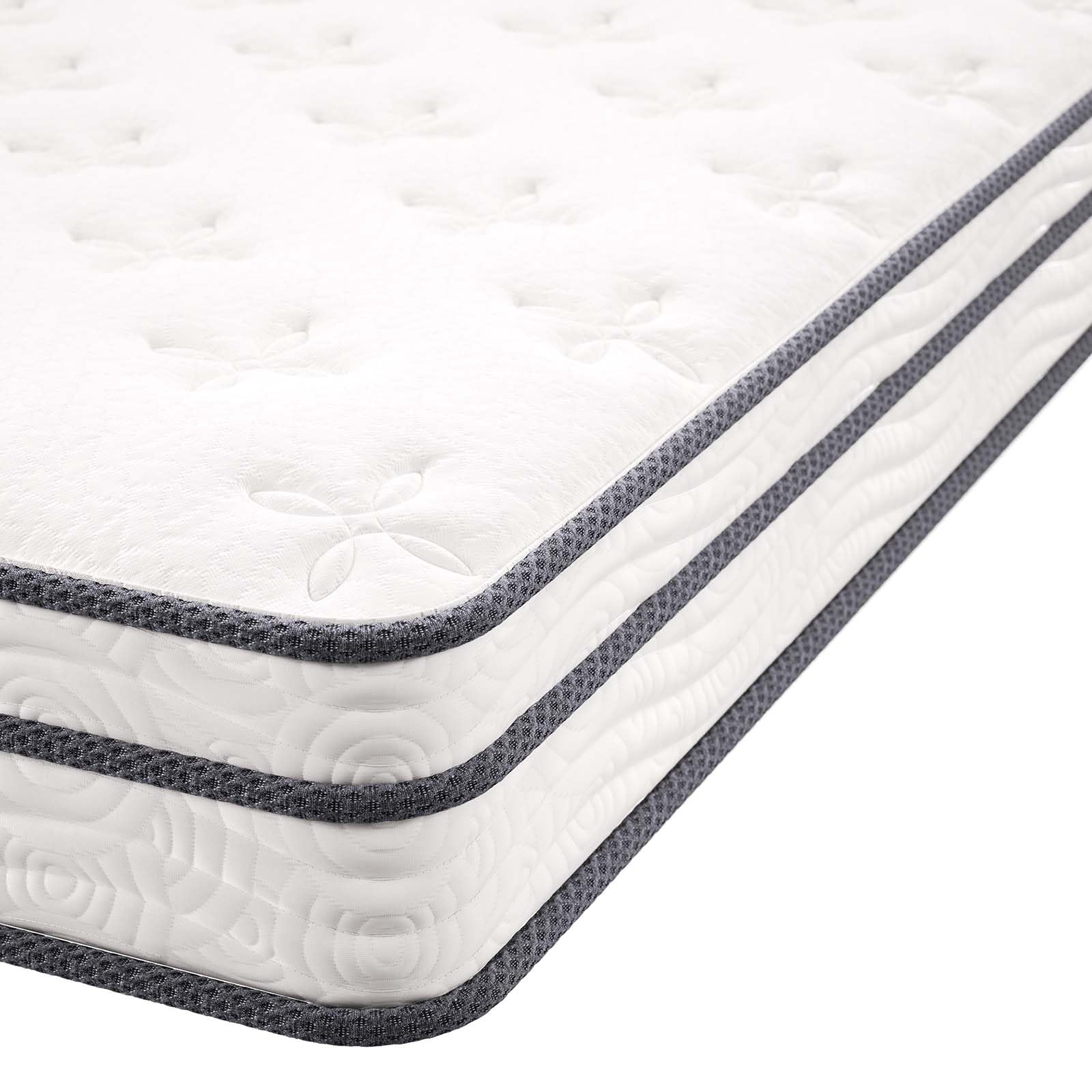 Modway Jenna 6" Innerspring and Foam Queen Mattress in White