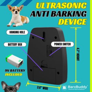 BarxBuddy BarkShield Home, Anti Barking Device for Dogs, 66ft Long Range Ultrasonic, Waterproof Dog Bark Deterrent Box for Indoor/Outdoor Use, Safe Bark Collar Alternative Dog Training & Behavior Aid