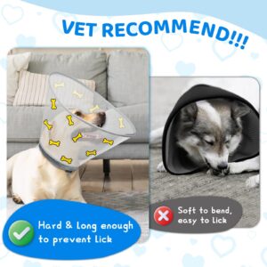 Supet Dog Cone for Dogs After Surgery, Soft Dog Cones for Large Medium Dogs, Comfortable Dog Cone Collar to Stop Licking, Adjustable Pet Recovery Collar for Small Dogs (Bone, S (Neck:10.5"-12.5"))