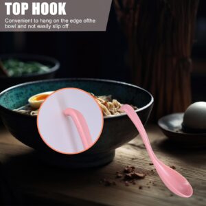 HMDZMR Soup Spoons Wheat Straw Chinese Soup Spoons Ramen Spoons, Long Asian Soup Spoon, Plastic Dinner Spoons for Noodle Dumpling Wonton Cereal (6PCS)