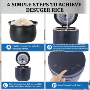 Hakka Low Carb Rice Cooker, 7 Functions Desuger Rice Pot 4 Cups Uncooked Rice with Stainless Steel Steamer MINI Smart Cooker Non-stick Inner 24H Delay Timer