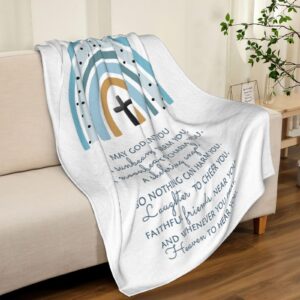 Confirmation Gifts for Teenage Boys, Baptism Gifts for Boys Throw Blanket 60" x 50", Boy First Holy Communion Gifts, Christening Gifts for Boys, Boy Confirmation Gift, Religious Gifts for Teen Boys