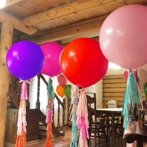 LEEZZIZZ Giant Balloons 36 Inch Large Balloons Latex, Big Balloons, 9 Pcs Jumbo Balloons Bluk for Kid's Party Wedding Birthday Supply Decorations. Multi