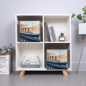 Retro Titanic Famous Old Historic Foldable Storage Bins with Handles Storage Cubes Reusable Closet Organizer for Home Office