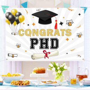 INNORU Congrats PHD Backdrop Banner, PHinally Done Graduation Photography Backdrop Durable Fabric Congrats Grad Banner Congratulations Graduate Graduation Party Decorations Photo Booth Props 6x4ft