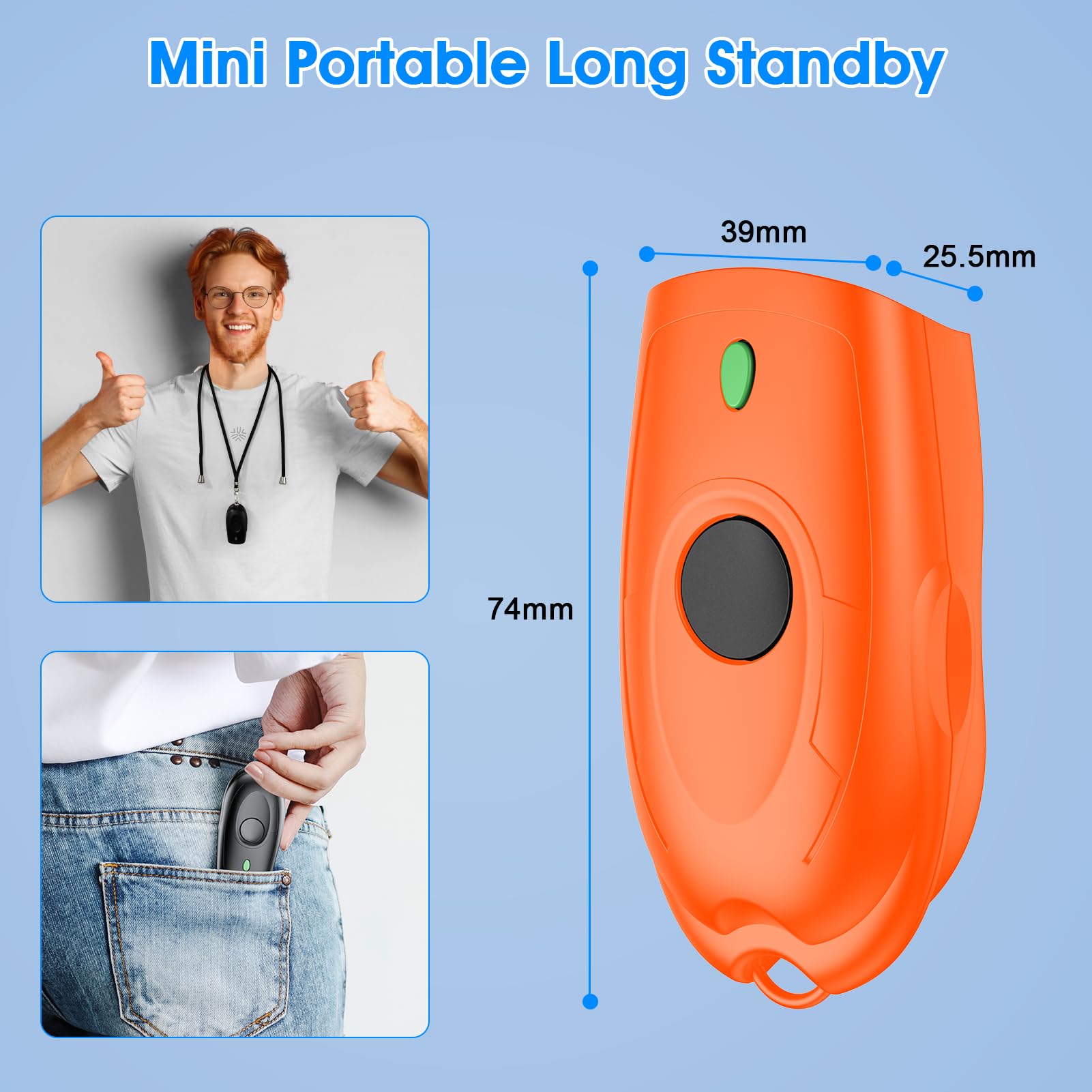 Symcode Bluetooth Barcode Scanner Mini 1D Small Portable Barcode Scanner 3-in-1 Bluetooth & 2.4G Wireless & USB Wired Barcode Scanner with Android,iOS,Computers,Windows