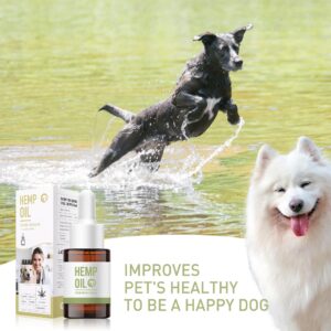 T-RUNHEMP|Hemp Oil for Dogs - Calming You Tailed Friends with Hemp Oil,Help Pets with Joint Pain,Anti-Inflammatory，Anxiety Stress ，Skin and Coat Health，Dog Calming