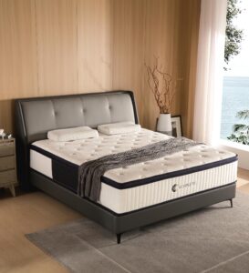 koantti queen mattresses,14 inch queen size mattresses in a box,memory foam hybrid white & black mattress with provide support and improve sleep mattresses,pressure relief,medium firm.