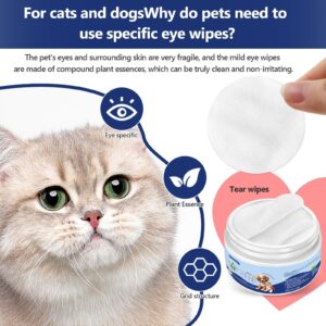 Havenfly Dog Ear Wipes, Eye Wipes for Cats, Dog Tear Stain Remover Wipes, Pet Eye Wipes for Discharge and Crust (60 Packs)