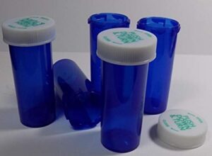 medicine vials 8 dram standard size cobalt blue with child-resistant caps-pharmaceutical grade (12)