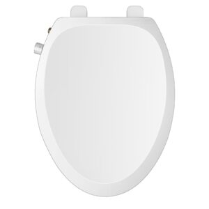 jecatiy non-electric bidet toilet seat with self cleaning dual nozzles, elongated bidet toilet seat with quiet-close, fit elongated toilet, rear and feminine wash, easy installation with brass inlet