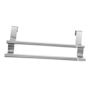 beatifufu double layer towel rack stainless steel hangers wall storage cabinet hanger wall mounted towel holder cupboard towel holder wall mounted clothes rack door towel shelf no punching