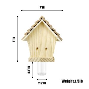 GRTRE 1 Pack Wood Carpenter Bee Trap for Outside - Best Bee Trap - Wood Boring Bee Trap- Nature Chalet Style Carpenter Bee Traps Outdoor Hanging - Insect Traps Removes Carpenter bee