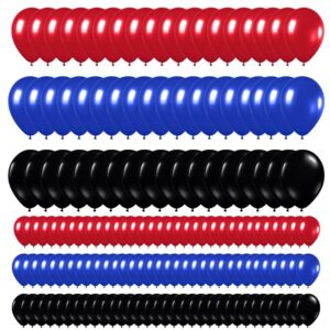 navy blue red black balloon garland arch kit，138 pcs latex royal blue red black latex birthday balloons for spider hero theme birthday baby shower graduation party decorations