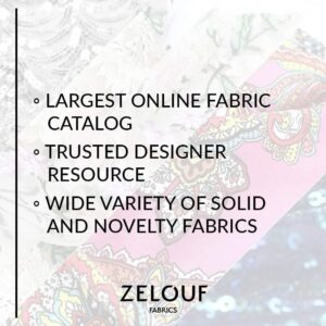 ZELOUF FABRICS Ity Jersey Knit | Fabric by The Yard | DIY, Sewing, Wedding, Bridal, Dress, Dance, Costume, Crafts | 1 Yard