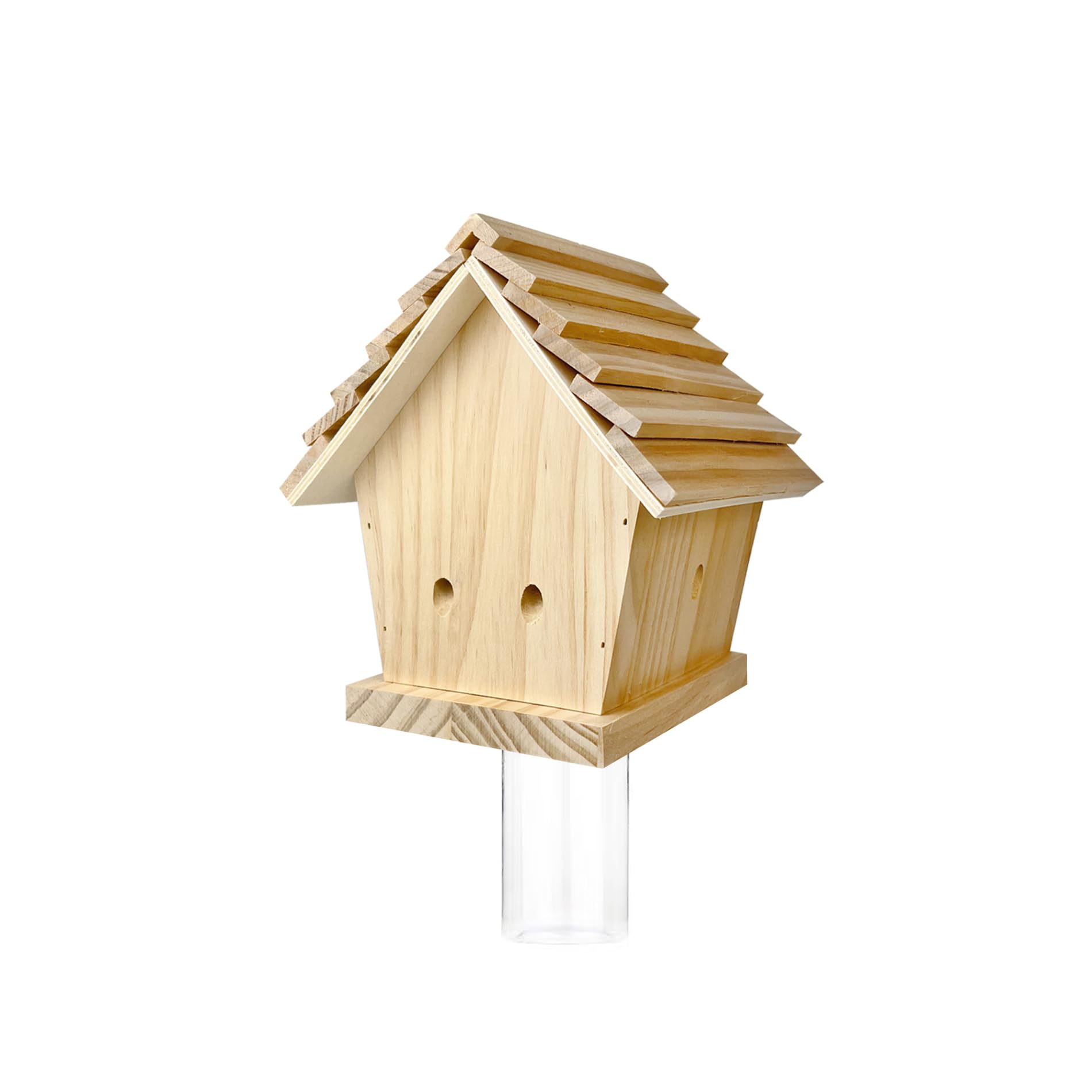 GRTRE 1 Pack Wood Carpenter Bee Trap for Outside - Best Bee Trap - Wood Boring Bee Trap- Nature Chalet Style Carpenter Bee Traps Outdoor Hanging - Insect Traps Removes Carpenter bee