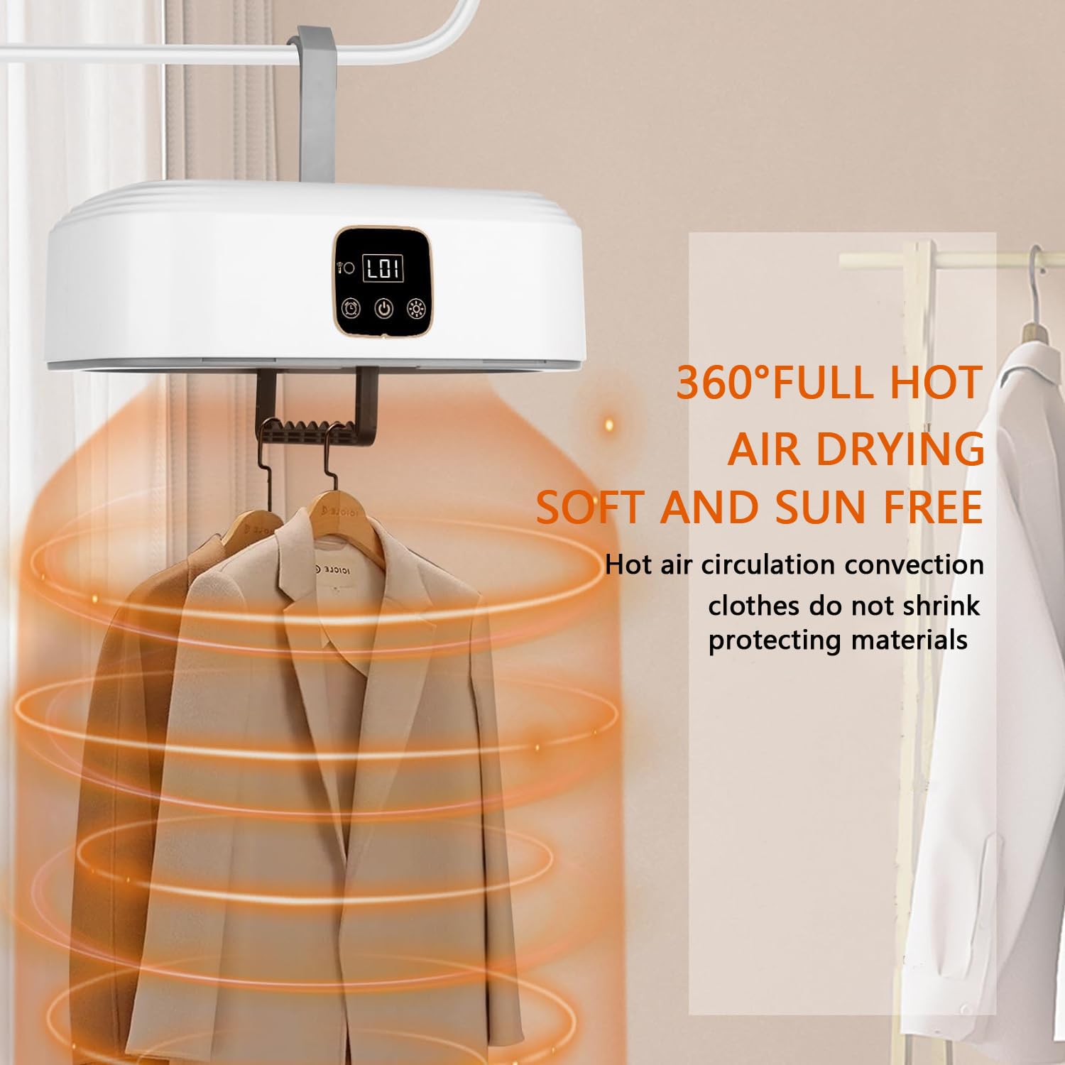 Portable Dryer-Foldable Dryer-With Remote Control Mini Dryer- Great For Travel, RV, Home, Apartment-Electric Dryers Fast And Efficient Drying And Easy To Use And Store White