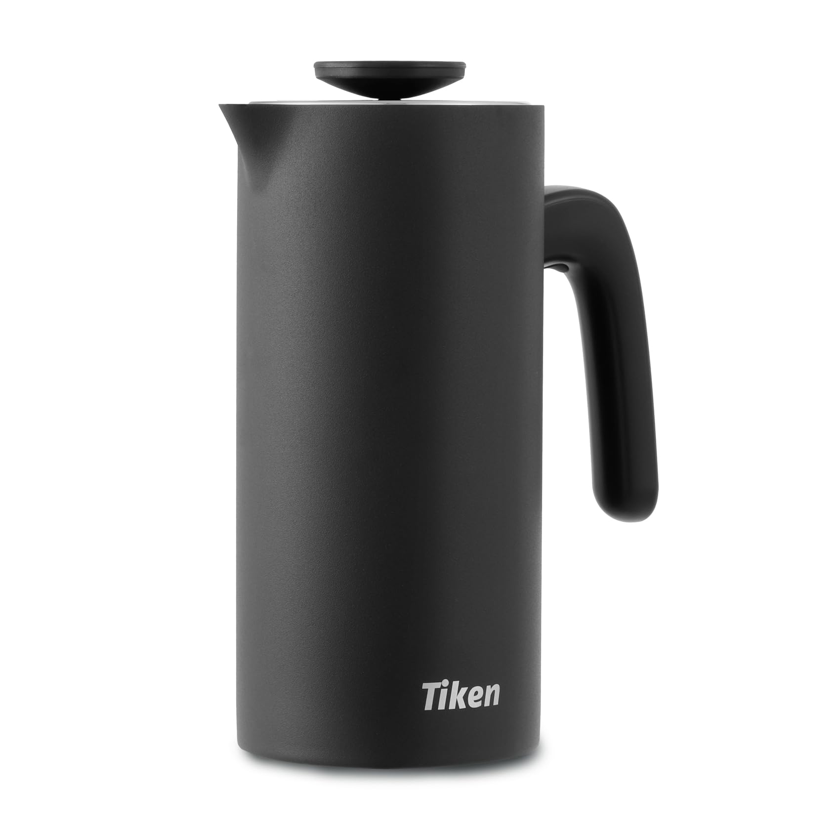 Tiken French Press Coffee Maker Stainless Steel Double-wall Vacuum Insulated Coffee Press Dishwasher Safe, 34Oz Black