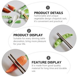 MAGICLULU 6pcs Ceramic Chopstick Rest Chopstick Stand Ceramics Chopsticks Rack Decor Vegetables Japanese Chopsticks Stand Porcelain Chopsticks Stand Vegetable Design Chopsticks Rack Solid