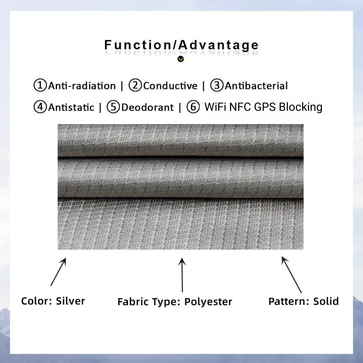 Faraday Fabric Nickel Copper Faraday Blocking Cloth 43.3"x59" Material Protection Fabric for DIY Faraday Cage, Box, Curtains