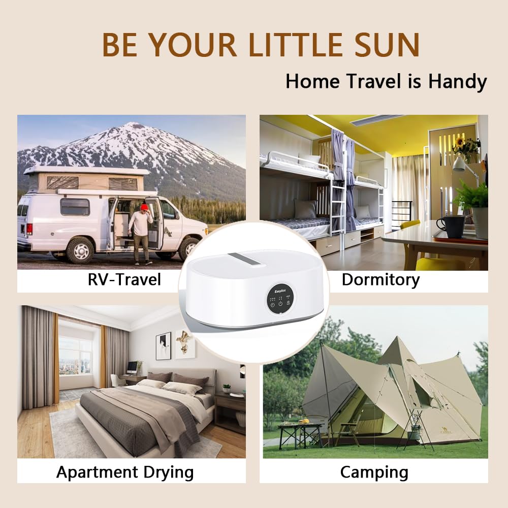 Portable Dryer-Foldable Dryer-With Remote Control Mini Dryer- Great For Travel, RV, Home, Apartment-Electric Dryers Fast And Efficient Drying And Easy To Use And Store White