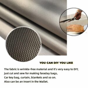 Faraday Fabric Nickel Copper Faraday Blocking Cloth 43.3"x59" Material Protection Fabric for DIY Faraday Cage, Box, Curtains