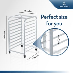 OFFICEROO Bakery Bun Pan Speed Rack - Half Sheet Only, Size Adjusted, Food Trays Cart, for Commercial Baking and Bakers (10 Tiers), Trays Not Included