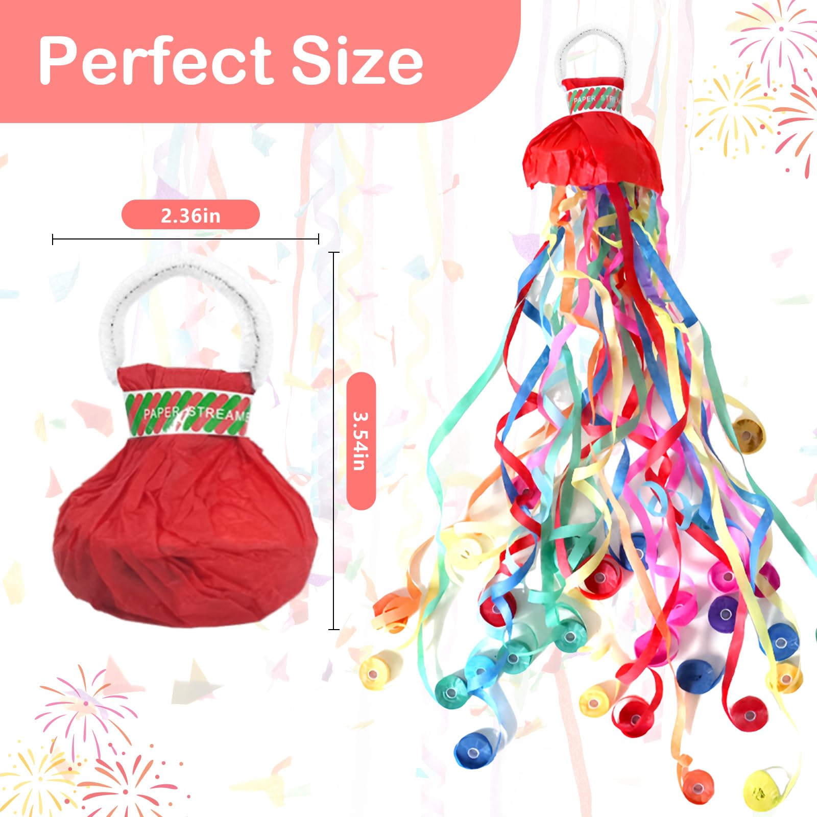 LM.XDBQ 10Pack Streamers Popper Hand Throw Streamers No Mess Confetti Magic Paper Cracker for Celebration Birthday Propose Engagement Wedding Graduation Party Favors (Multi Color)