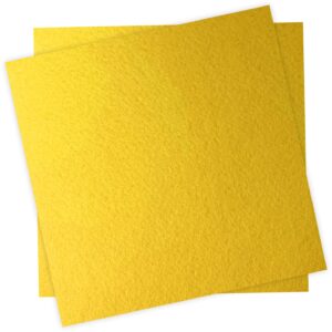 yholsdas 12" x 12" felt fabric sheets for crafts, squares felt fabric sheets, 1mm thick, felt paper for sewing craft, non-woven felt fabric for sewing patchwork material, 2pcs (light yellow)