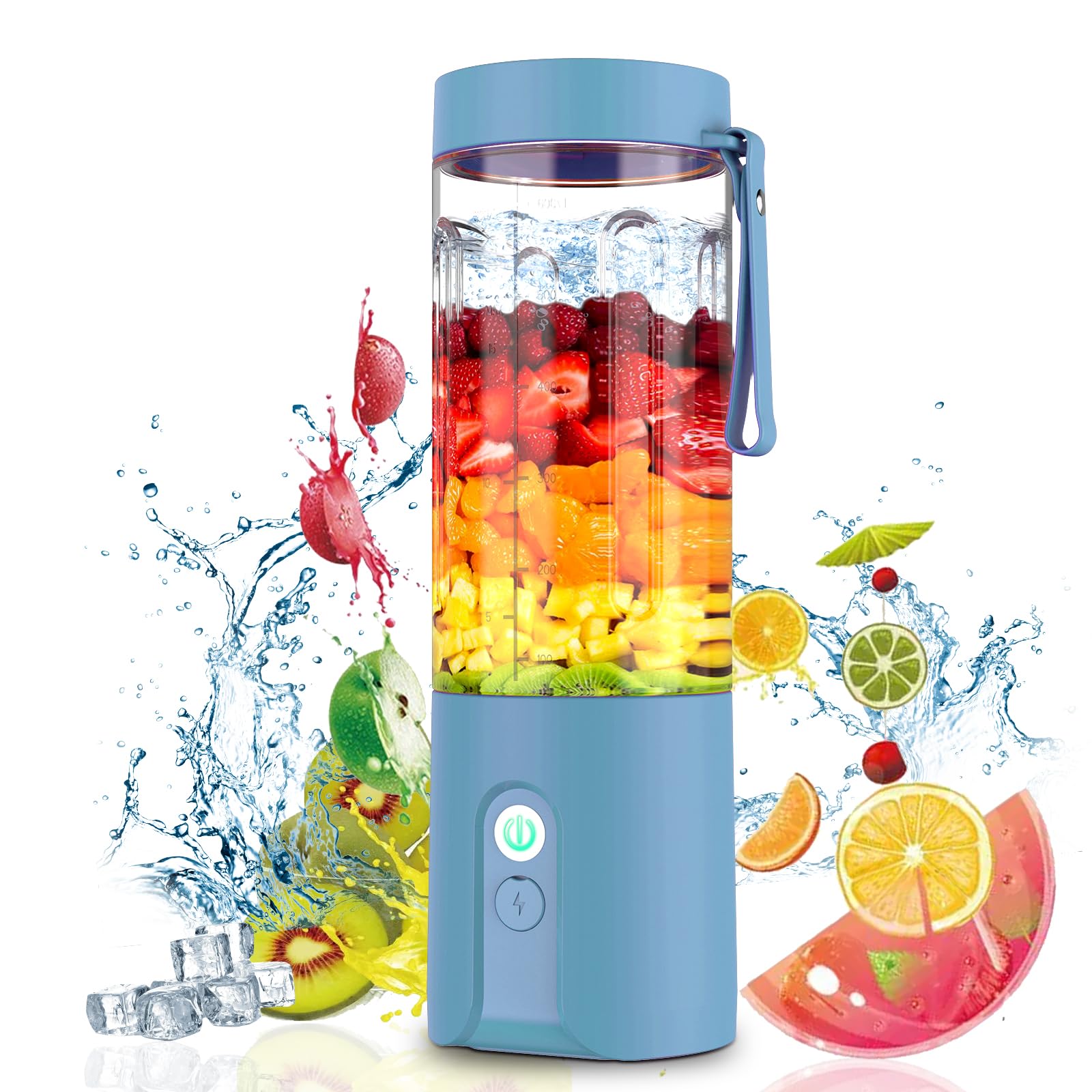 2024 [Upgrade] Portable Blender, Blender for Shakes and Smoothies, Personal Blender, 4500mAh battery operated blender, 11.1V powerful blender 20OZ cups with 10 Blades for Kitchen, Traveling