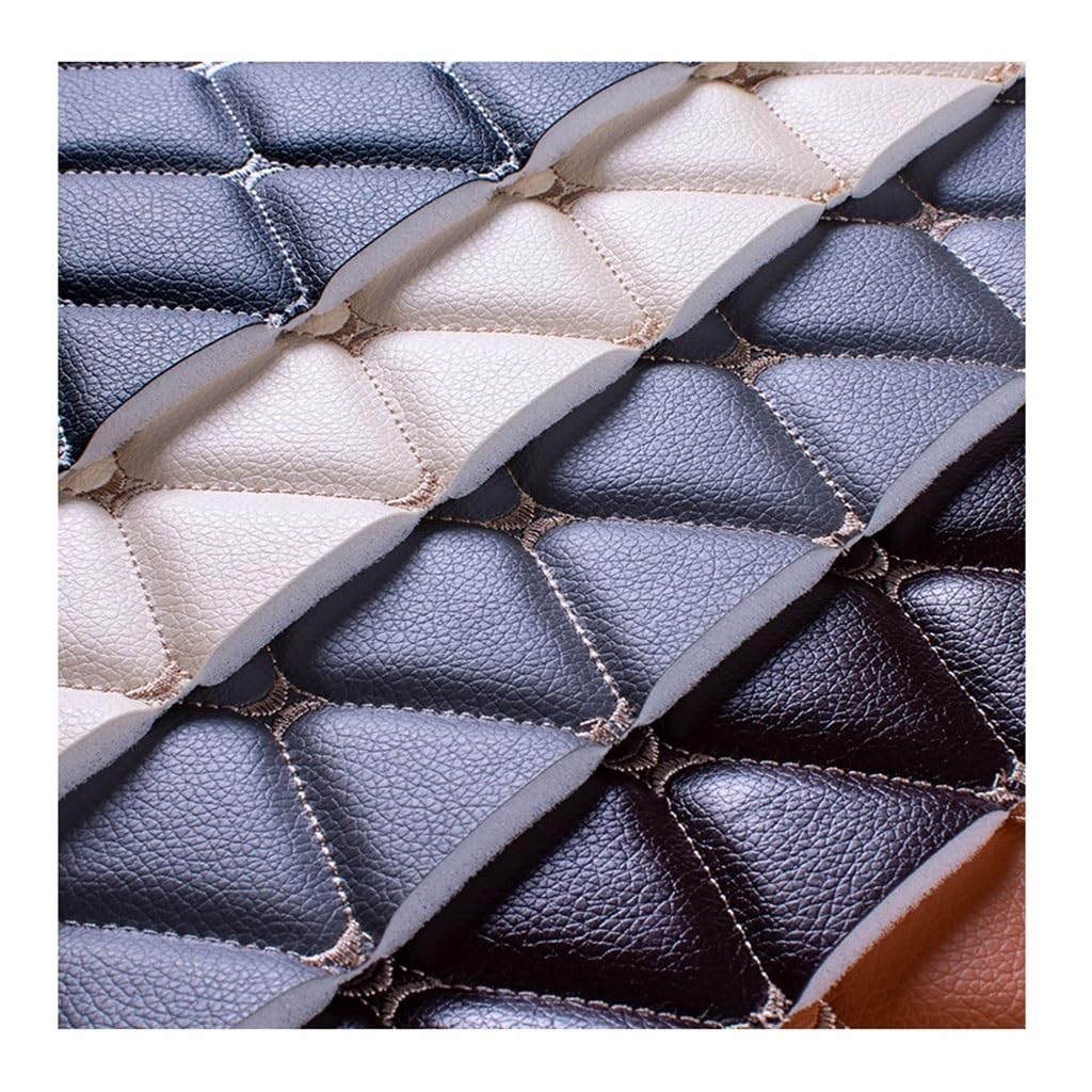 Quilted Faux Leather Vinyl PVC Leather Fabric Waterproof Faux Leather Fabric Quilted Leather Diamond Stitch Padded Cushion Linen Wadding Backing Upholstery 1.6x1m(Colour: Black 2) (Color : Black 2,