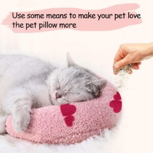 ucho Pillow for Cats, Ultra Soft Fluffy Pet Calming Toy Half Donut Cuddler, U-Shaped Pillow for Pet Cervical Protection Sleeping Improve (Pink Heart)