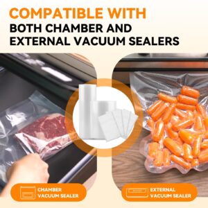 [2024 New] 6 Pack 8" x 20' and 11" x 20', Vacuum Sealer Rolls Bags for Food, Great for Food Storage, Sous Vide and Meal Prep, Wevac Lite