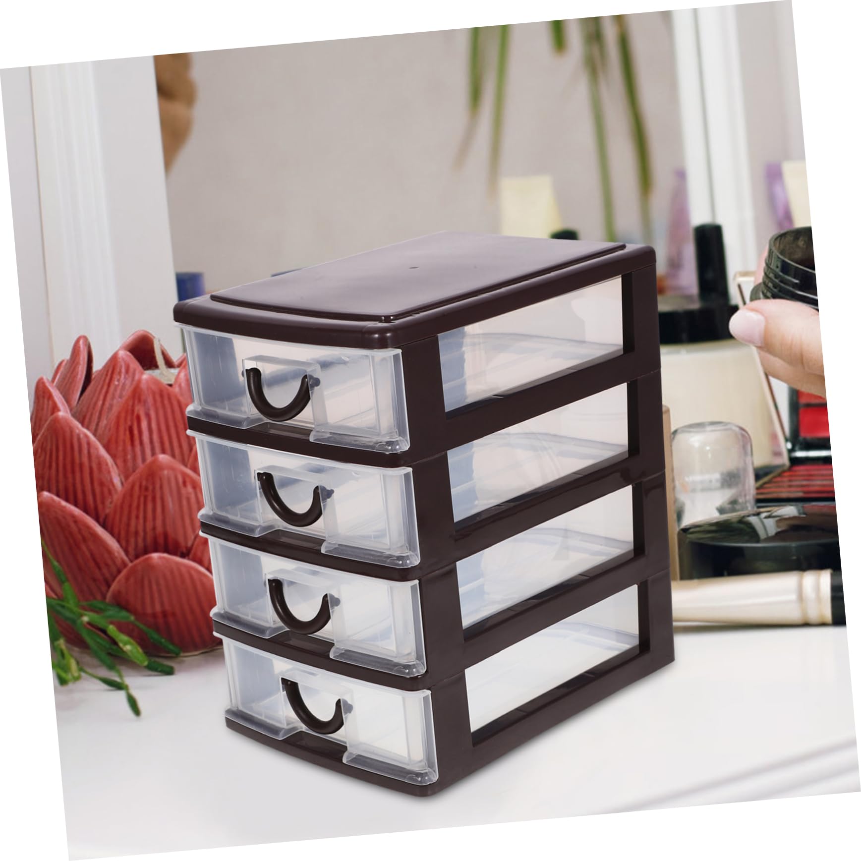 ABOOFAN 4 Cosmetic Containers Compact Stacking Drawer Sundries Holder Cosmetic Organizer Drawers Storage Boxes for Organizing Toiletry Containers Bin Organizer Storage Rack Office Desktop