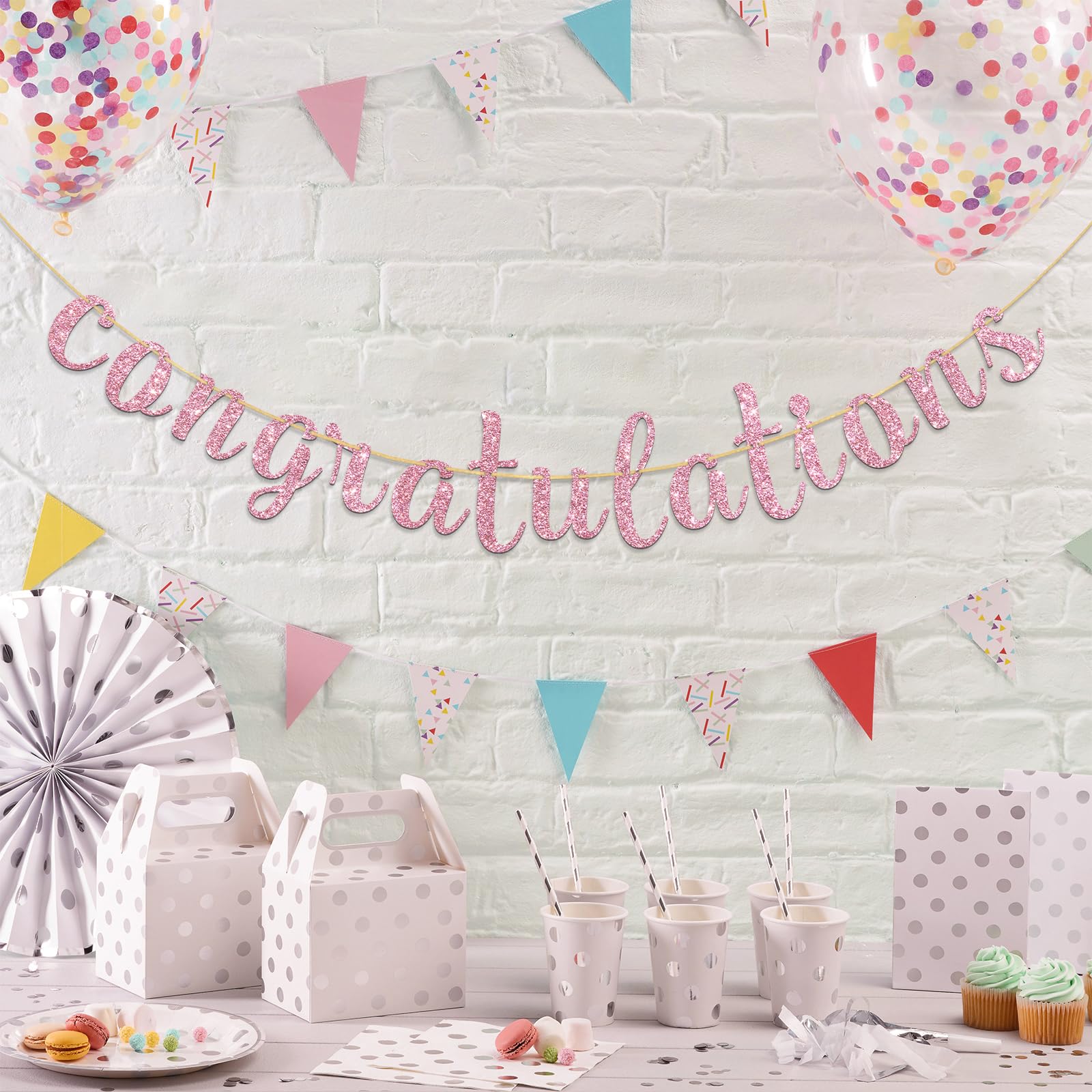 Dalaber Congratulations Banner,Congratulations Banner for Anniversary/Graduation,2024 Congratulations Graduation Party Decorations for College Graduation Party Decorations Supplies-Pink