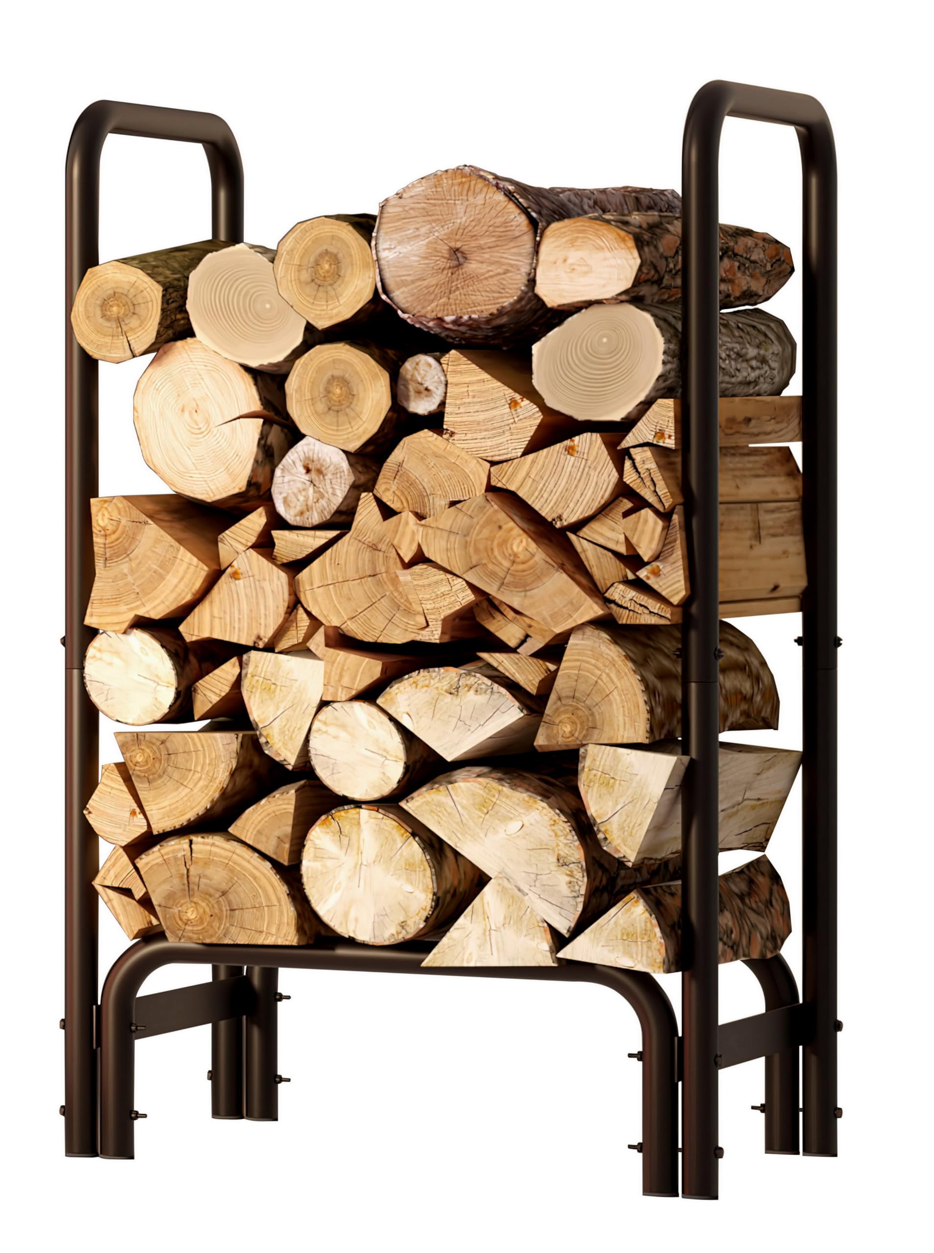 Fire Beauty Firewood Rack Log Holder,Log Storage Holder,Storage Rack,Firewood Stacker for Fireplace Indoor Outdoor(Small)